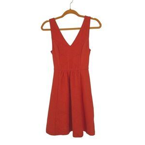 Anthropologie Maeve Skater Back Dress Orange Size 2